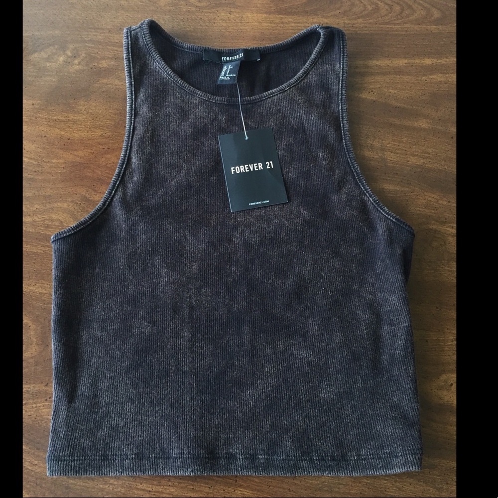 F21 brown&black cool tank